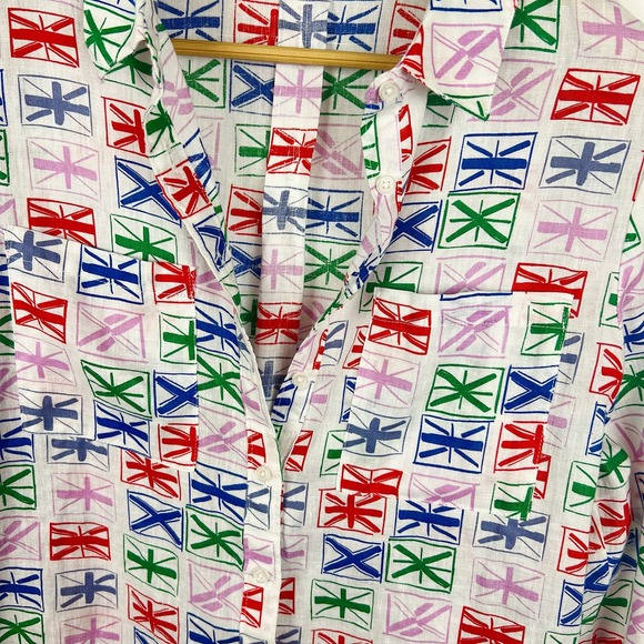 Boden Multicolor Union Jack Button Down Shirt - Picture 7 of 16